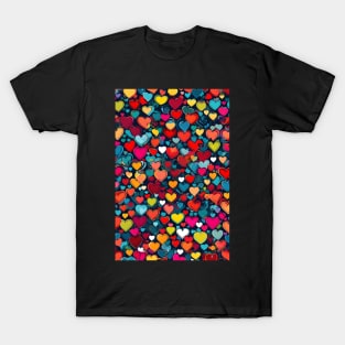 Colourful heart pattern T-Shirt